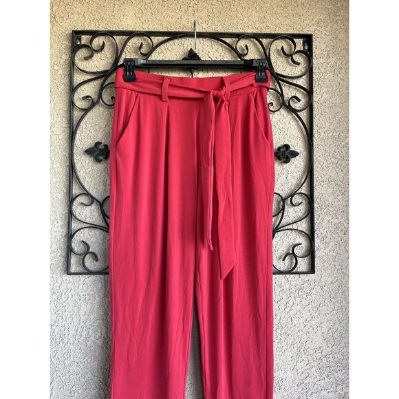 Express Mid Rise Paper bag Knit Pants - Size Small - Salmon Pink - Picture 2 of 11